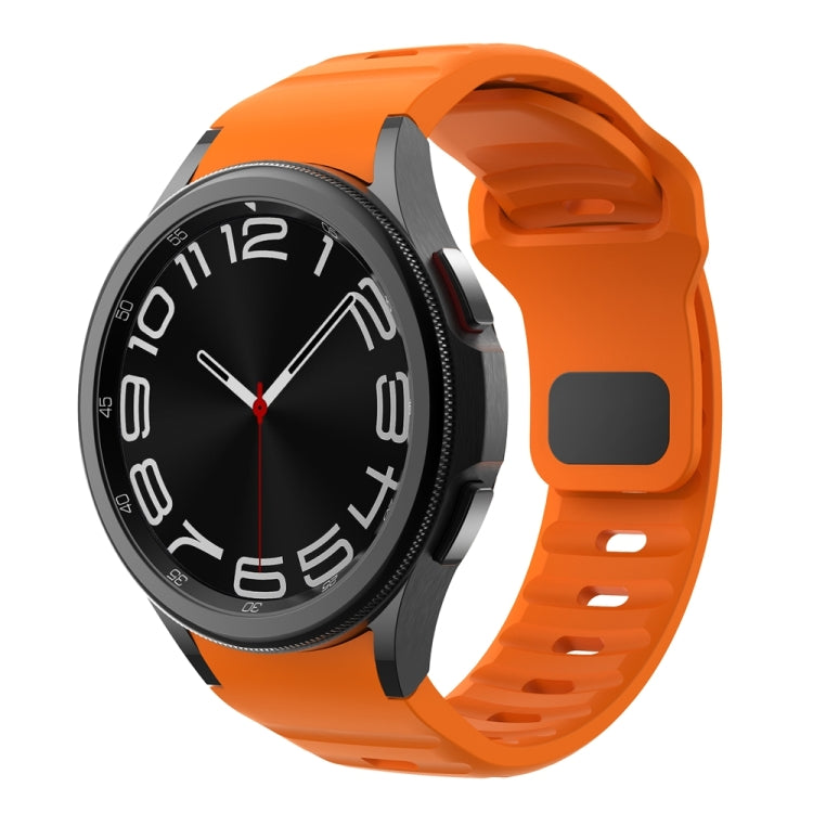 สายรัดนาฬิกาซิลิโคนลายคลื่นพร้อมหัวเข็มขัดกลับด้าน สำหรับ Samsung Galaxy Watch 7 / 6 / 5 / 4