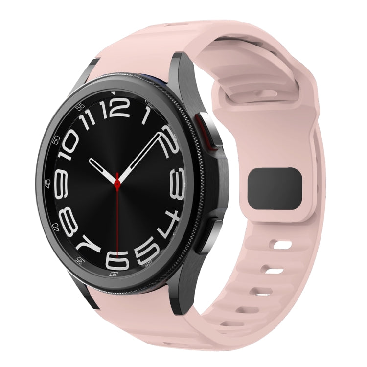 สายรัดนาฬิกาซิลิโคนลายคลื่นพร้อมหัวเข็มขัดกลับด้าน สำหรับ Samsung Galaxy Watch 7 / 6 / 5 / 4