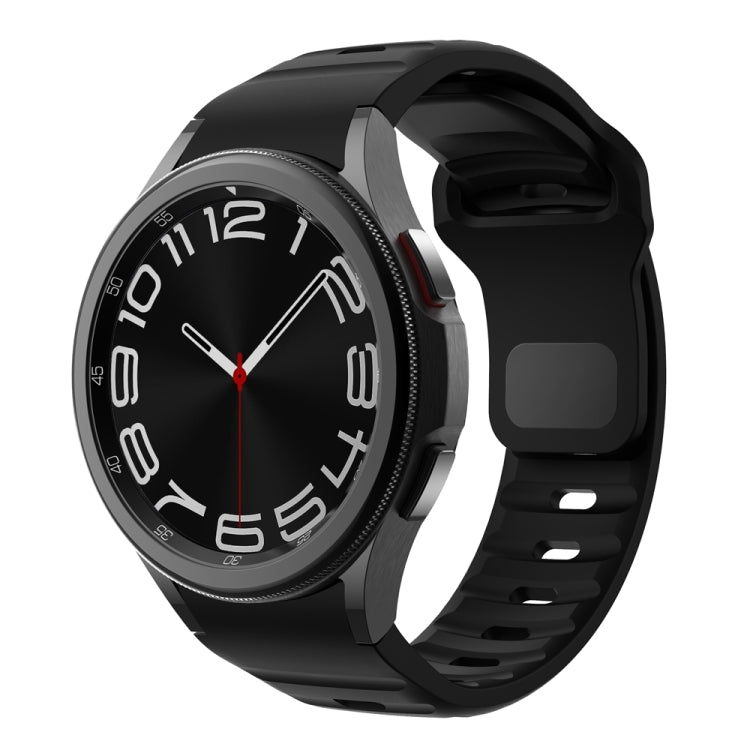 สายรัดนาฬิกาซิลิโคนลายคลื่นพร้อมหัวเข็มขัดกลับด้าน สำหรับ Samsung Galaxy Watch 7 / 6 / 5 / 4