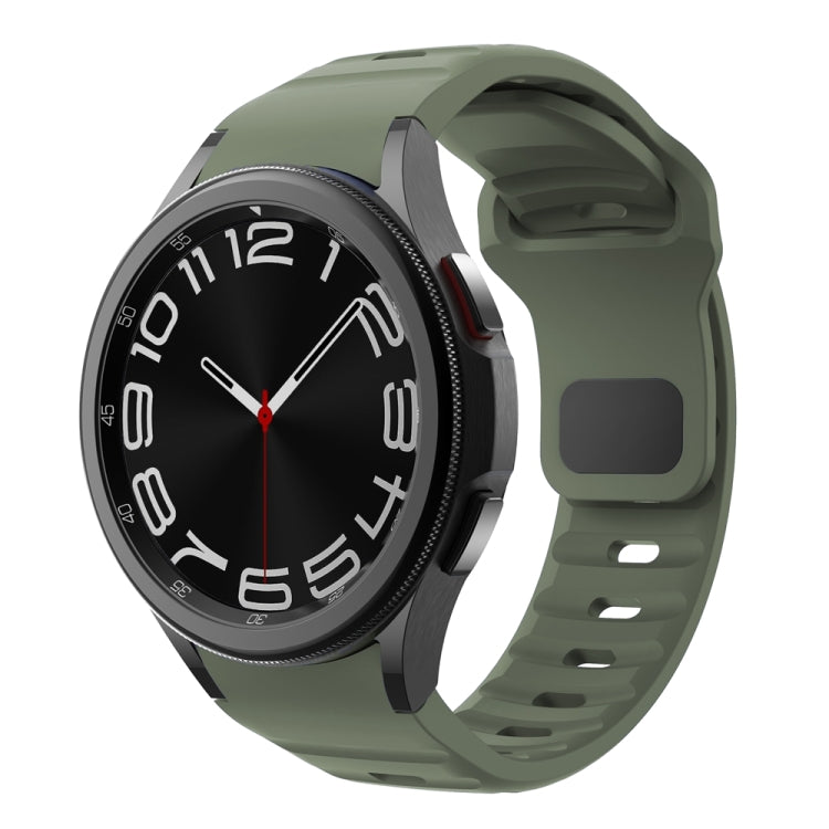 สายรัดนาฬิกาซิลิโคนลายคลื่นพร้อมหัวเข็มขัดกลับด้าน สำหรับ Samsung Galaxy Watch 7 / 6 / 5 / 4