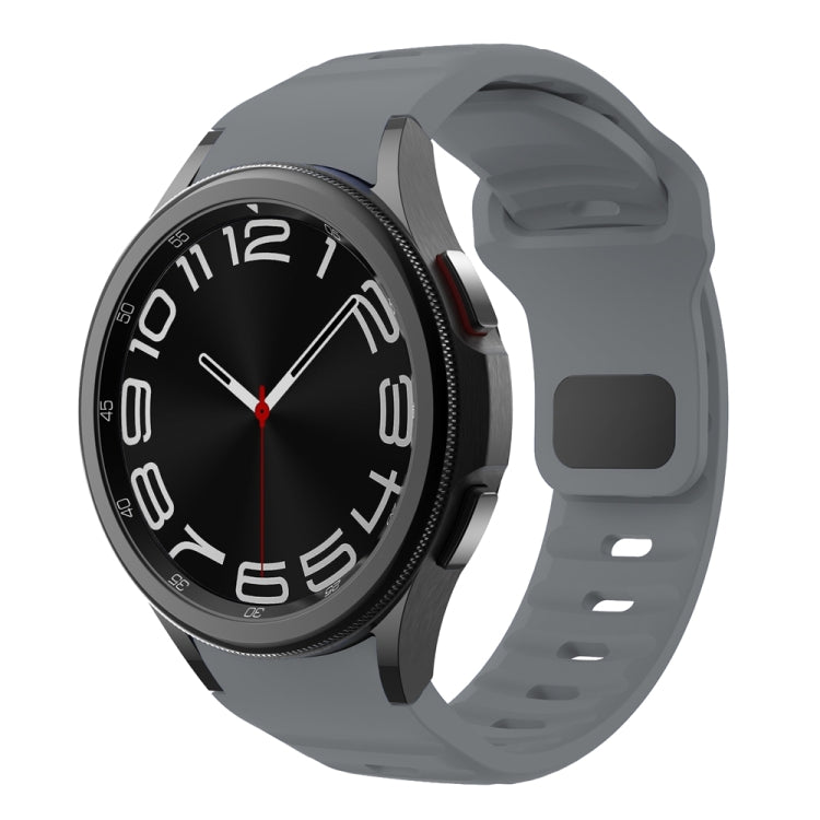 สายรัดนาฬิกาซิลิโคนลายคลื่นพร้อมหัวเข็มขัดกลับด้าน สำหรับ Samsung Galaxy Watch 7 / 6 / 5 / 4