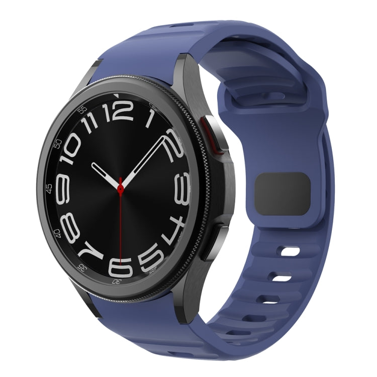 สายรัดนาฬิกาซิลิโคนลายคลื่นพร้อมหัวเข็มขัดกลับด้าน สำหรับ Samsung Galaxy Watch 7 / 6 / 5 / 4