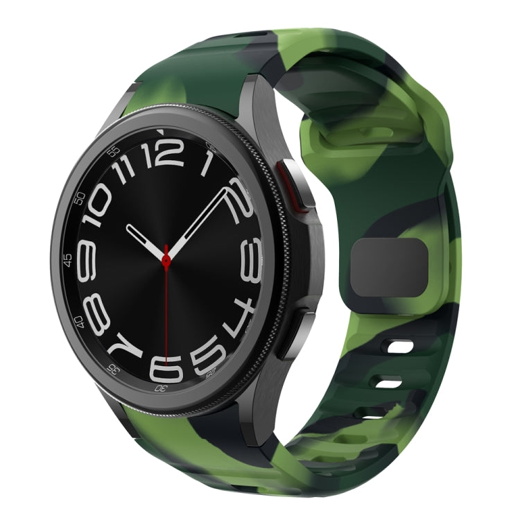 สายรัดนาฬิกาซิลิโคนลายคลื่นพร้อมหัวเข็มขัดกลับด้าน สำหรับ Samsung Galaxy Watch 7 / 6 / 5 / 4