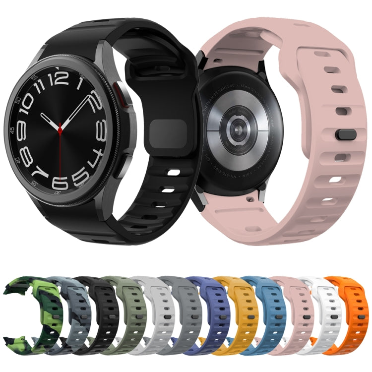 สายรัดนาฬิกาซิลิโคนลายคลื่นพร้อมหัวเข็มขัดกลับด้าน สำหรับ Samsung Galaxy Watch 7 / 6 / 5 / 4