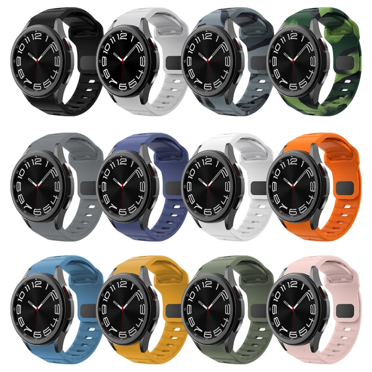 สายรัดนาฬิกาซิลิโคนลายคลื่นพร้อมหัวเข็มขัดกลับด้าน สำหรับ Samsung Galaxy Watch 7 / 6 / 5 / 4