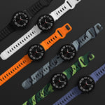 สายรัดนาฬิกาซิลิโคนลายคลื่นพร้อมหัวเข็มขัดกลับด้าน สำหรับ Samsung Galaxy Watch 7 / 6 / 5 / 4