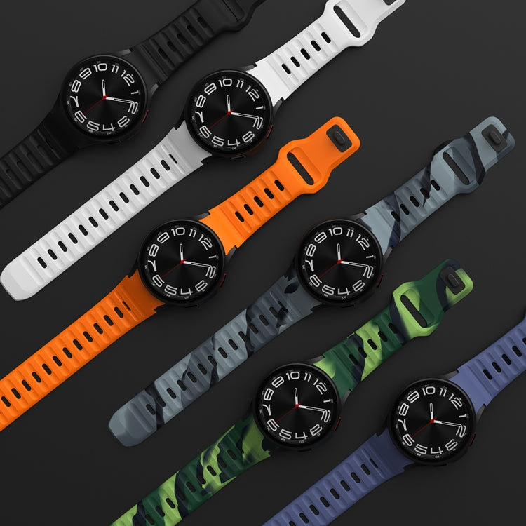 สายรัดนาฬิกาซิลิโคนลายคลื่นพร้อมหัวเข็มขัดกลับด้าน สำหรับ Samsung Galaxy Watch 7 / 6 / 5 / 4