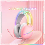 หูฟังเกม ONIKUMA X33 พร้อมไฟ RGB บนหัว สายยาว 2 ม., X33