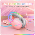 หูฟังเกม ONIKUMA X33 พร้อมไฟ RGB บนหัว สายยาว 2 ม., X33