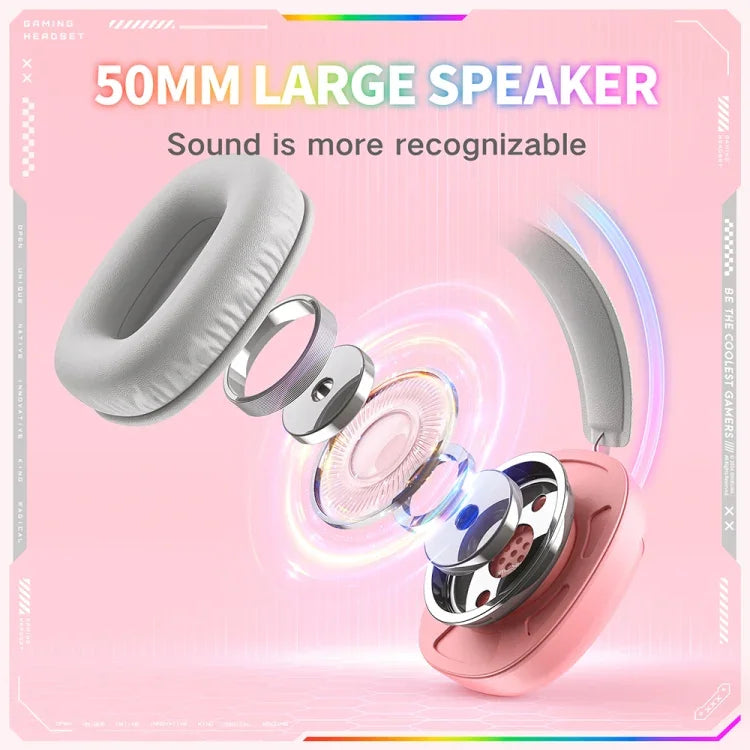 หูฟังเกม ONIKUMA X33 พร้อมไฟ RGB บนหัว สายยาว 2 ม., X33