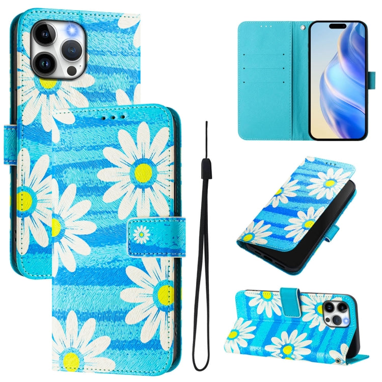 Art Colored Drawing Pattern Leather Phone Case, For iPhone 13 Pro