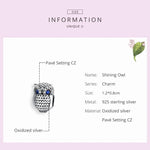 ลูกปัดนกฮูกเงินสเตอร์ลิง S925 อุปกรณ์สร้อยข้อมือสร้อยคอ DIY, SCC1607