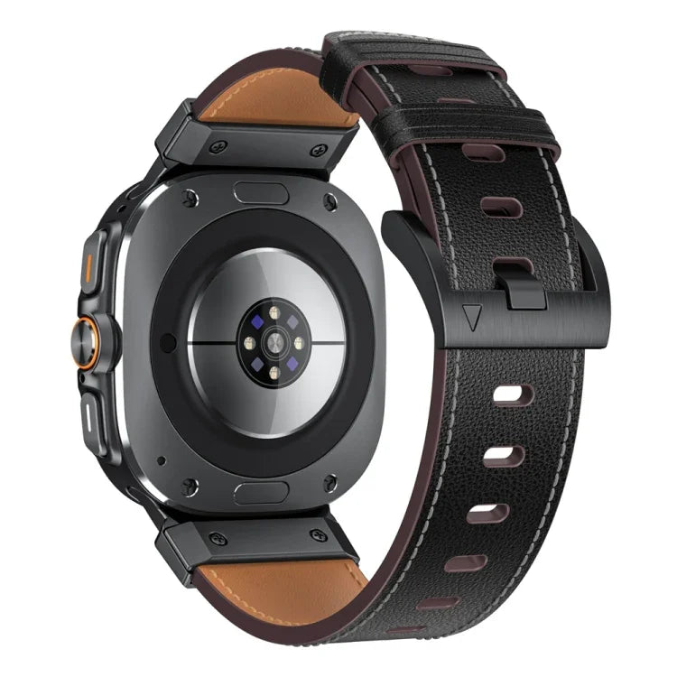 สายรัดนาฬิกาหนังสไตล์ Mecha สำหรับ Samsung Galaxy Watch Ultra 47 มม. / Ultra 2025
