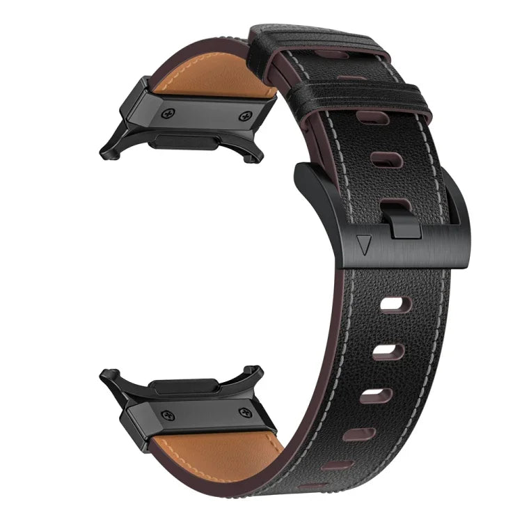 สายรัดนาฬิกาหนังสไตล์ Mecha สำหรับ Samsung Galaxy Watch Ultra 47 มม. / Ultra 2025