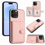 เคสโทรศัพท์กันขโมยแบบกระเป๋าใส่บัตรพร้อมปุ่มและ RFID สำหรับ iPhone SE 2022 / 2020, สำหรับ iPhone 13 Pro Max, สำหรับ iPhone 13 Pro, สำหรับ iPhone 13, สำหรับ iPhone 13 mini, สำหรับ iPhone 12, สำหรับ iPhone 12 Pro Max, สำหรับ iPhone 12 Pro