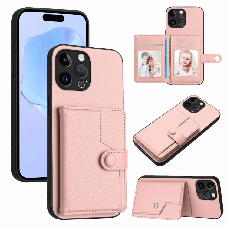 เคสโทรศัพท์กันขโมยแบบกระเป๋าใส่บัตรพร้อมปุ่มและ RFID สำหรับ iPhone SE 2022 / 2020, สำหรับ iPhone 13 Pro Max, สำหรับ iPhone 13 Pro, สำหรับ iPhone 13, สำหรับ iPhone 13 mini, สำหรับ iPhone 12, สำหรับ iPhone 12 Pro Max, สำหรับ iPhone 12 Pro