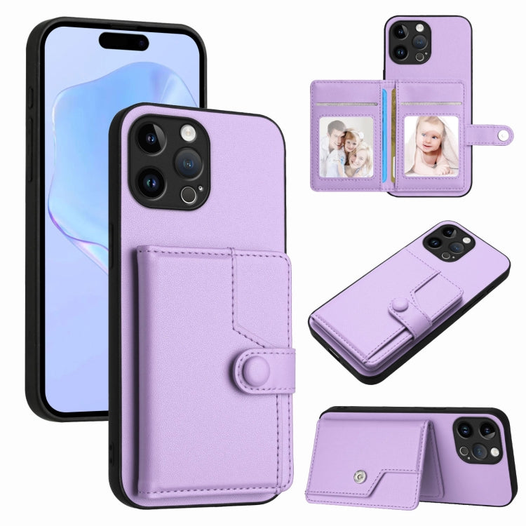 เคสโทรศัพท์กันขโมยแบบกระเป๋าใส่บัตรพร้อมปุ่มและ RFID สำหรับ iPhone SE 2022 / 2020, สำหรับ iPhone 13 Pro Max, สำหรับ iPhone 13 Pro, สำหรับ iPhone 13, สำหรับ iPhone 13 mini, สำหรับ iPhone 12, สำหรับ iPhone 12 Pro Max, สำหรับ iPhone 12 Pro