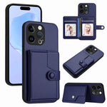 เคสโทรศัพท์กันขโมยแบบกระเป๋าใส่บัตรพร้อมปุ่มและ RFID สำหรับ iPhone SE 2022 / 2020, สำหรับ iPhone 13 Pro Max, สำหรับ iPhone 13 Pro, สำหรับ iPhone 13, สำหรับ iPhone 13 mini, สำหรับ iPhone 12, สำหรับ iPhone 12 Pro Max, สำหรับ iPhone 12 Pro