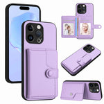 เคสโทรศัพท์กันขโมยแบบกระเป๋าใส่บัตรพร้อมปุ่มและ RFID สำหรับ iPhone SE 2022 / 2020, สำหรับ iPhone 13 Pro Max, สำหรับ iPhone 13 Pro, สำหรับ iPhone 13, สำหรับ iPhone 13 mini, สำหรับ iPhone 12, สำหรับ iPhone 12 Pro Max, สำหรับ iPhone 12 Pro