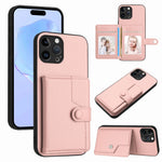 เคสโทรศัพท์กันขโมยแบบกระเป๋าใส่บัตรพร้อมปุ่มและ RFID สำหรับ iPhone SE 2022 / 2020, สำหรับ iPhone 13 Pro Max, สำหรับ iPhone 13 Pro, สำหรับ iPhone 13, สำหรับ iPhone 13 mini, สำหรับ iPhone 12, สำหรับ iPhone 12 Pro Max, สำหรับ iPhone 12 Pro