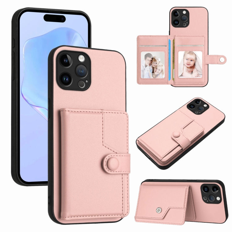 เคสโทรศัพท์กันขโมยแบบกระเป๋าใส่บัตรพร้อมปุ่มและ RFID สำหรับ iPhone SE 2022 / 2020, สำหรับ iPhone 13 Pro Max, สำหรับ iPhone 13 Pro, สำหรับ iPhone 13, สำหรับ iPhone 13 mini, สำหรับ iPhone 12, สำหรับ iPhone 12 Pro Max, สำหรับ iPhone 12 Pro