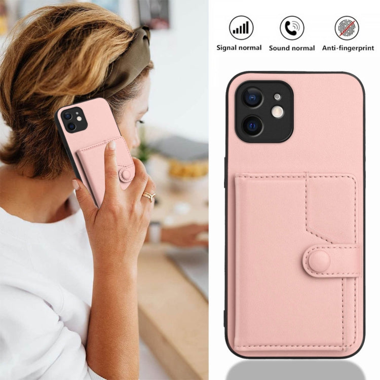 เคสโทรศัพท์กันขโมยแบบกระเป๋าใส่บัตรพร้อมปุ่มและ RFID สำหรับ iPhone 12 mini, สำหรับ iPhone 11 Pro Max, สำหรับ iPhone 11, สำหรับ iPhone 11 Pro, สำหรับ iPhone XS / X, สำหรับ iPhone XR, สำหรับ iPhone XS Max, สำหรับ iPhone 8 Plus / 7 Plus