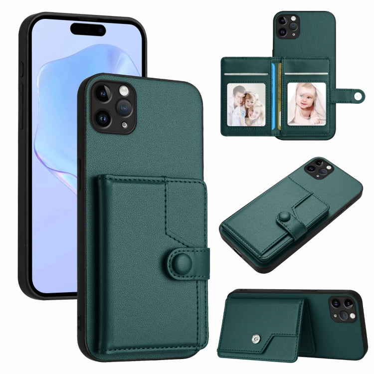 เคสโทรศัพท์กันขโมยแบบกระเป๋าใส่บัตรพร้อมปุ่มและ RFID สำหรับ iPhone 12 mini, สำหรับ iPhone 11 Pro Max, สำหรับ iPhone 11, สำหรับ iPhone 11 Pro, สำหรับ iPhone XS / X, สำหรับ iPhone XR, สำหรับ iPhone XS Max, สำหรับ iPhone 8 Plus / 7 Plus