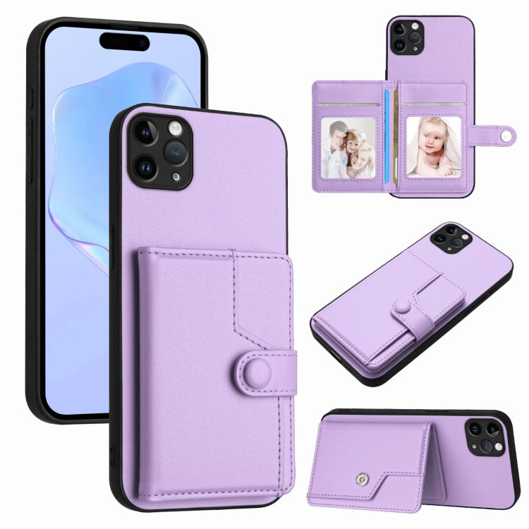 เคสโทรศัพท์กันขโมยแบบกระเป๋าใส่บัตรพร้อมปุ่มและ RFID สำหรับ iPhone 12 mini, สำหรับ iPhone 11 Pro Max, สำหรับ iPhone 11, สำหรับ iPhone 11 Pro, สำหรับ iPhone XS / X, สำหรับ iPhone XR, สำหรับ iPhone XS Max, สำหรับ iPhone 8 Plus / 7 Plus