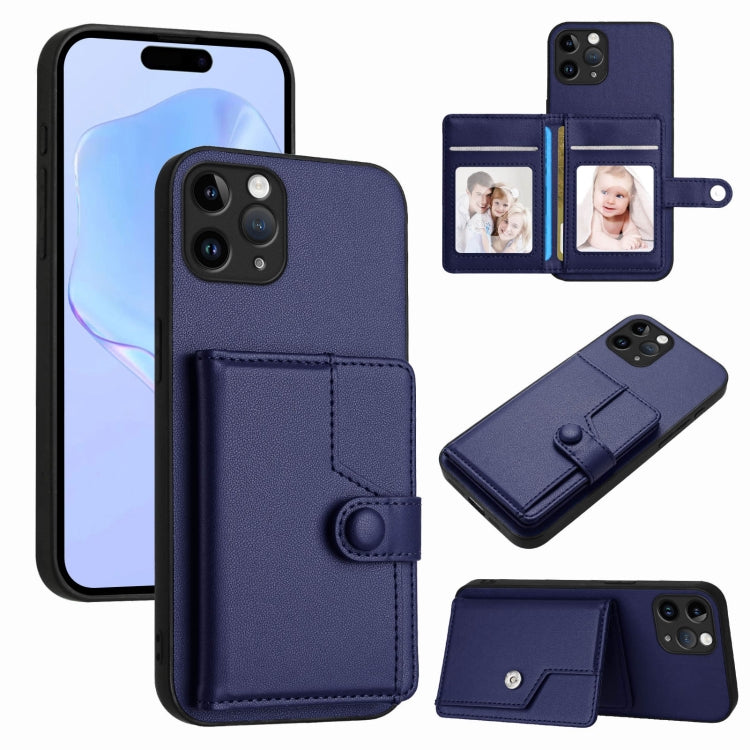 เคสโทรศัพท์กันขโมยแบบกระเป๋าใส่บัตรพร้อมปุ่มและ RFID สำหรับ iPhone 12 mini, สำหรับ iPhone 11 Pro Max, สำหรับ iPhone 11, สำหรับ iPhone 11 Pro, สำหรับ iPhone XS / X, สำหรับ iPhone XR, สำหรับ iPhone XS Max, สำหรับ iPhone 8 Plus / 7 Plus