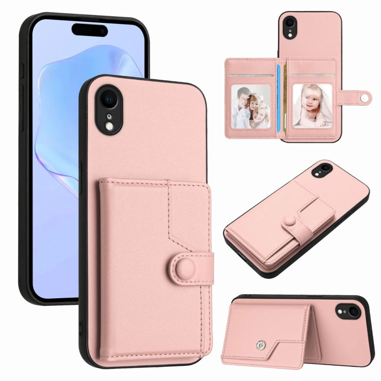 เคสโทรศัพท์กันขโมยแบบกระเป๋าใส่บัตรพร้อมปุ่มและ RFID สำหรับ iPhone 12 mini, สำหรับ iPhone 11 Pro Max, สำหรับ iPhone 11, สำหรับ iPhone 11 Pro, สำหรับ iPhone XS / X, สำหรับ iPhone XR, สำหรับ iPhone XS Max, สำหรับ iPhone 8 Plus / 7 Plus