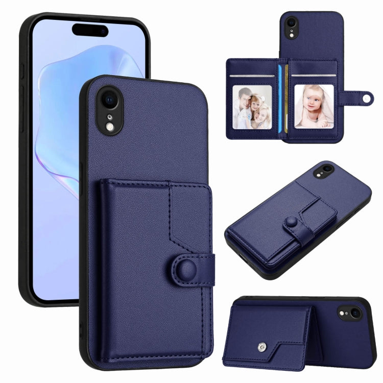 เคสโทรศัพท์กันขโมยแบบกระเป๋าใส่บัตรพร้อมปุ่มและ RFID สำหรับ iPhone 12 mini, สำหรับ iPhone 11 Pro Max, สำหรับ iPhone 11, สำหรับ iPhone 11 Pro, สำหรับ iPhone XS / X, สำหรับ iPhone XR, สำหรับ iPhone XS Max, สำหรับ iPhone 8 Plus / 7 Plus