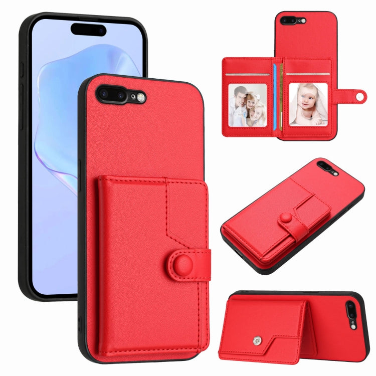 เคสโทรศัพท์กันขโมยแบบกระเป๋าใส่บัตรพร้อมปุ่มและ RFID สำหรับ iPhone 12 mini, สำหรับ iPhone 11 Pro Max, สำหรับ iPhone 11, สำหรับ iPhone 11 Pro, สำหรับ iPhone XS / X, สำหรับ iPhone XR, สำหรับ iPhone XS Max, สำหรับ iPhone 8 Plus / 7 Plus