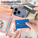 เคสโทรศัพท์กันขโมยแบบกระเป๋าใส่บัตรพร้อมปุ่มและ RFID สำหรับ iPhone 17 Pro Max, สำหรับ iPhone 17 Pro, สำหรับ iPhone 17, สำหรับ iPhone Air, สำหรับ iPhone 16 Pro Max, สำหรับ iPhone 16 Pro, สำหรับ iPhone 16 Plus, สำหรับ iPhone 16