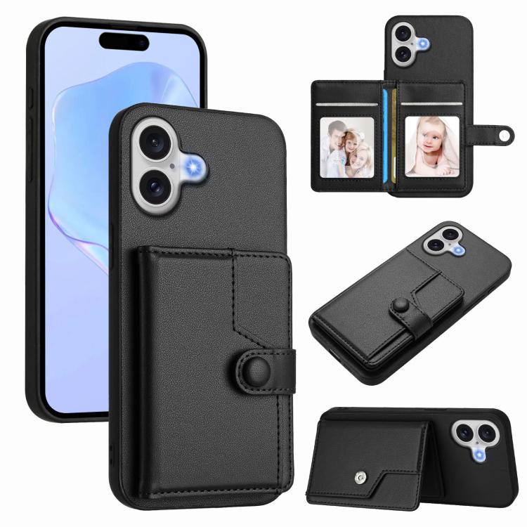 เคสโทรศัพท์กันขโมยแบบกระเป๋าใส่บัตรพร้อมปุ่มและ RFID สำหรับ iPhone 17 Pro Max, สำหรับ iPhone 17 Pro, สำหรับ iPhone 17, สำหรับ iPhone Air, สำหรับ iPhone 16 Pro Max, สำหรับ iPhone 16 Pro, สำหรับ iPhone 16 Plus, สำหรับ iPhone 16