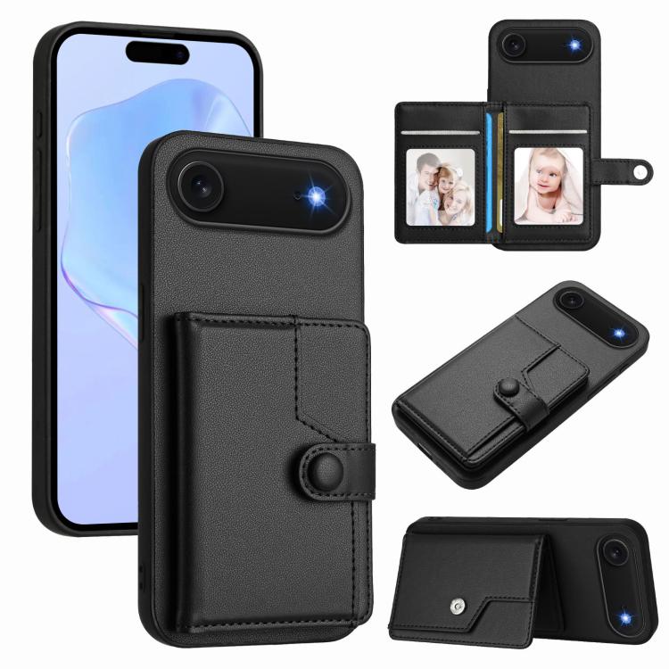 เคสโทรศัพท์กันขโมยแบบกระเป๋าใส่บัตรพร้อมปุ่มและ RFID สำหรับ iPhone 17 Pro Max, สำหรับ iPhone 17 Pro, สำหรับ iPhone 17, สำหรับ iPhone Air, สำหรับ iPhone 16 Pro Max, สำหรับ iPhone 16 Pro, สำหรับ iPhone 16 Plus, สำหรับ iPhone 16