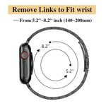 สายรัดนาฬิกาโลหะหัวเข็มขัดหนังสติ๊กเม็ดเจ็ดเส้นบาง สำหรับ Apple Watch 46 มม. / 49 มม. / 45 มม. / 44 มม. และ Apple Watch 42 มม. / 41 มม. / 40 มม. / 38 มม.