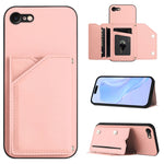 เคสโทรศัพท์สัมผัสผิวสกินพร้อมช่องใส่บัตรสี่ช่องและสายรัดข้อมือ สำหรับ iPhone 7 / 8 / SE 2020 2022, สำหรับ iPhone 13 Pro Max, สำหรับ iPhone 13 Pro, สำหรับ iPhone 13, สำหรับ iPhone 13 mini, สำหรับ iPhone 12, สำหรับ iPhone 12 Pro Max, สำหรับ iPhone 12 Pro