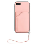 เคสโทรศัพท์สัมผัสผิวสกินพร้อมช่องใส่บัตรสี่ช่องและสายรัดข้อมือ สำหรับ iPhone 7 / 8 / SE 2020 2022, สำหรับ iPhone 13 Pro Max, สำหรับ iPhone 13 Pro, สำหรับ iPhone 13, สำหรับ iPhone 13 mini, สำหรับ iPhone 12, สำหรับ iPhone 12 Pro Max, สำหรับ iPhone 12 Pro