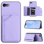 เคสโทรศัพท์สัมผัสผิวสกินพร้อมช่องใส่บัตรสี่ช่องและสายรัดข้อมือ สำหรับ iPhone 7 / 8 / SE 2020 2022, สำหรับ iPhone 13 Pro Max, สำหรับ iPhone 13 Pro, สำหรับ iPhone 13, สำหรับ iPhone 13 mini, สำหรับ iPhone 12, สำหรับ iPhone 12 Pro Max, สำหรับ iPhone 12 Pro