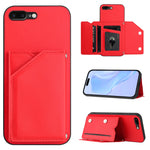 เคสโทรศัพท์สัมผัสผิวสกินพร้อมช่องใส่บัตรสี่ช่องและสายรัดข้อมือ สำหรับ iPhone 12 mini, สำหรับ iPhone 11 Pro Max, สำหรับ iPhone 11, สำหรับ iPhone 11 Pro, สำหรับ iPhone X / XS, สำหรับ iPhone XR, สำหรับ iPhone XS Max, สำหรับ iPhone 7 Plus / 8 Plus