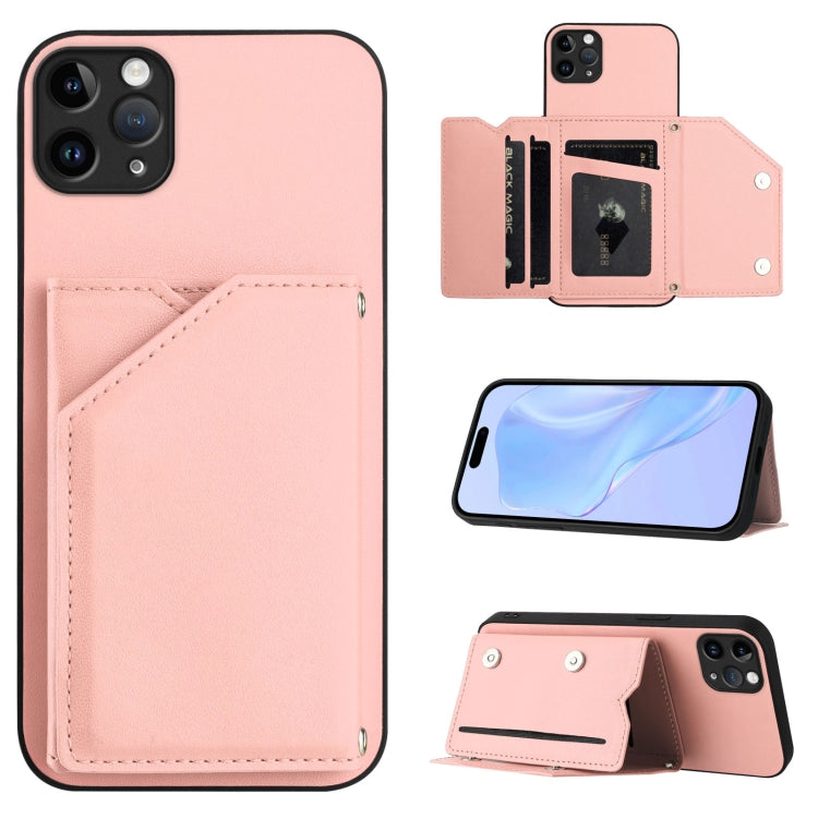 เคสโทรศัพท์สัมผัสผิวสกินพร้อมช่องใส่บัตรสี่ช่องและสายรัดข้อมือ สำหรับ iPhone 12 mini, สำหรับ iPhone 11 Pro Max, สำหรับ iPhone 11, สำหรับ iPhone 11 Pro, สำหรับ iPhone X / XS, สำหรับ iPhone XR, สำหรับ iPhone XS Max, สำหรับ iPhone 7 Plus / 8 Plus