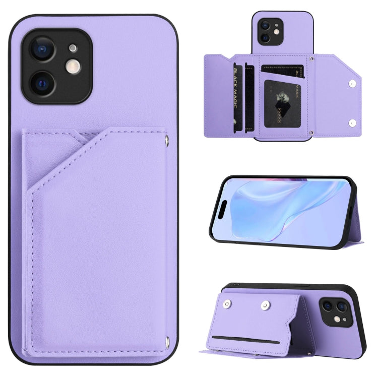 เคสโทรศัพท์สัมผัสผิวสกินพร้อมช่องใส่บัตรสี่ช่องและสายรัดข้อมือ สำหรับ iPhone 7 / 8 / SE 2020 2022, สำหรับ iPhone 13 Pro Max, สำหรับ iPhone 13 Pro, สำหรับ iPhone 13, สำหรับ iPhone 13 mini, สำหรับ iPhone 12, สำหรับ iPhone 12 Pro Max, สำหรับ iPhone 12 Pro