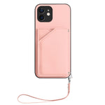 เคสโทรศัพท์สัมผัสผิวสกินพร้อมช่องใส่บัตรสี่ช่องและสายรัดข้อมือ สำหรับ iPhone 12 mini, สำหรับ iPhone 11 Pro Max, สำหรับ iPhone 11, สำหรับ iPhone 11 Pro, สำหรับ iPhone X / XS, สำหรับ iPhone XR, สำหรับ iPhone XS Max, สำหรับ iPhone 7 Plus / 8 Plus