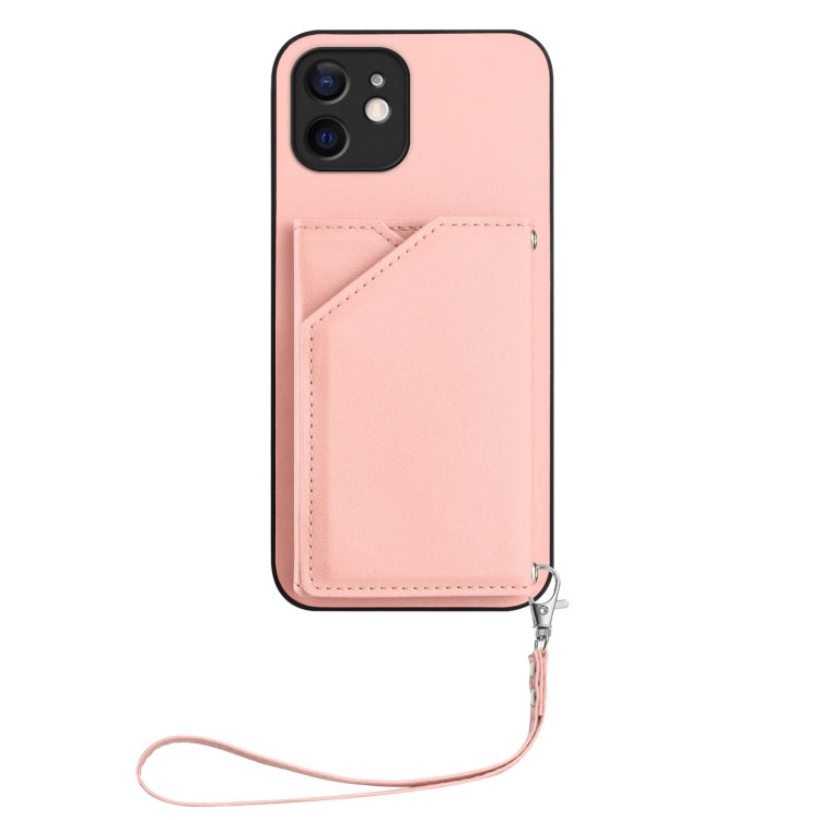 เคสโทรศัพท์สัมผัสผิวสกินพร้อมช่องใส่บัตรสี่ช่องและสายรัดข้อมือ สำหรับ iPhone 12 mini, สำหรับ iPhone 11 Pro Max, สำหรับ iPhone 11, สำหรับ iPhone 11 Pro, สำหรับ iPhone X / XS, สำหรับ iPhone XR, สำหรับ iPhone XS Max, สำหรับ iPhone 7 Plus / 8 Plus