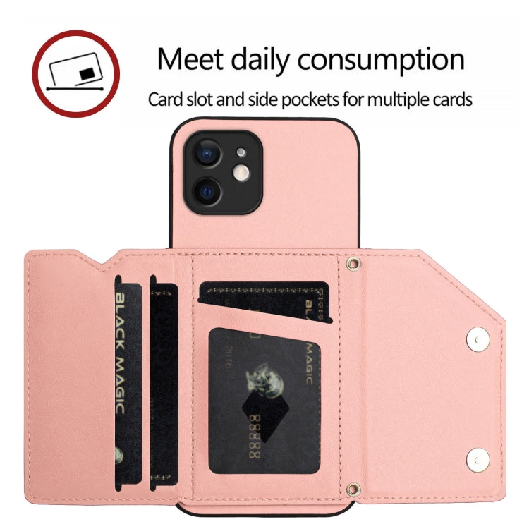 เคสโทรศัพท์สัมผัสผิวสกินพร้อมช่องใส่บัตรสี่ช่องและสายรัดข้อมือ สำหรับ iPhone 12 mini, สำหรับ iPhone 11 Pro Max, สำหรับ iPhone 11, สำหรับ iPhone 11 Pro, สำหรับ iPhone X / XS, สำหรับ iPhone XR, สำหรับ iPhone XS Max, สำหรับ iPhone 7 Plus / 8 Plus