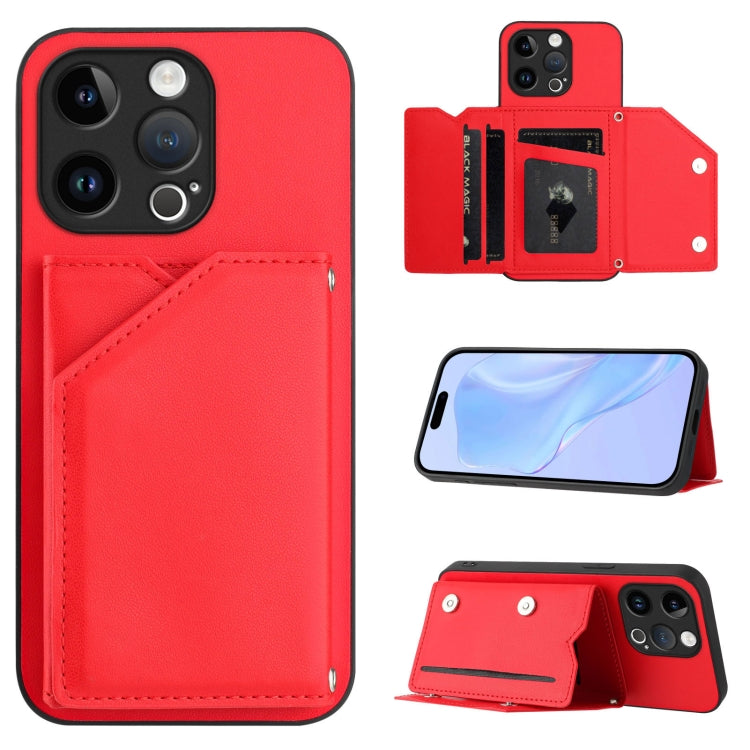 เคสโทรศัพท์สัมผัสผิวสกินพร้อมช่องใส่บัตรสี่ช่องและสายรัดข้อมือ สำหรับ iPhone 7 / 8 / SE 2020 2022, สำหรับ iPhone 13 Pro Max, สำหรับ iPhone 13 Pro, สำหรับ iPhone 13, สำหรับ iPhone 13 mini, สำหรับ iPhone 12, สำหรับ iPhone 12 Pro Max, สำหรับ iPhone 12 Pro