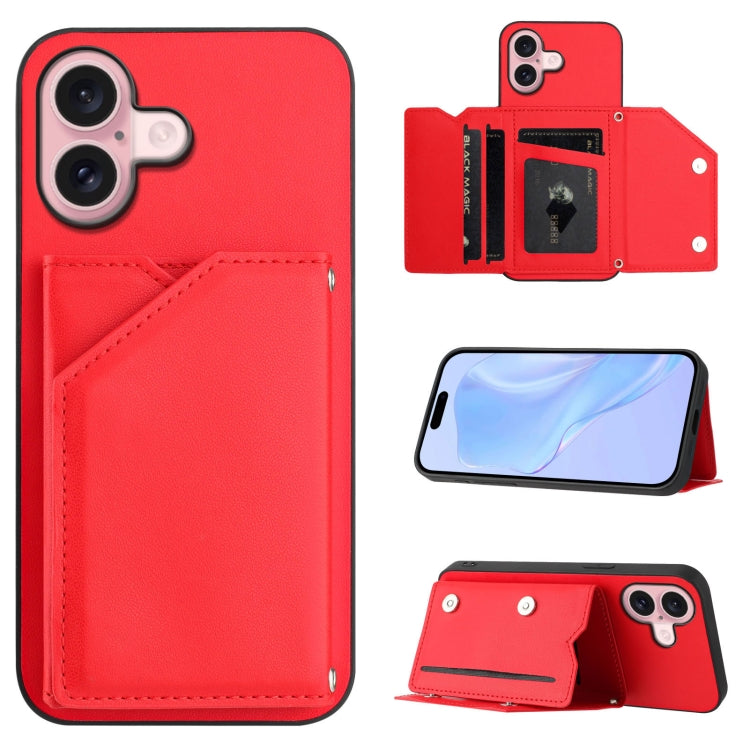 เคสโทรศัพท์สัมผัสผิวสกินพร้อมช่องใส่บัตรสี่ช่องและสายรัดข้อมือ สำหรับ iPhone 17 Pro Max, สำหรับ iPhone 17 Pro, สำหรับ iPhone 17, สำหรับ iPhone Air, สำหรับ iPhone 16 Pro Max, สำหรับ iPhone 16 Pro, สำหรับ iPhone 16 Plus, สำหรับ iPhone 16