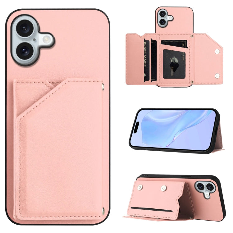 เคสโทรศัพท์สัมผัสผิวสกินพร้อมช่องใส่บัตรสี่ช่องและสายรัดข้อมือ สำหรับ iPhone 17 Pro Max, สำหรับ iPhone 17 Pro, สำหรับ iPhone 17, สำหรับ iPhone Air, สำหรับ iPhone 16 Pro Max, สำหรับ iPhone 16 Pro, สำหรับ iPhone 16 Plus, สำหรับ iPhone 16