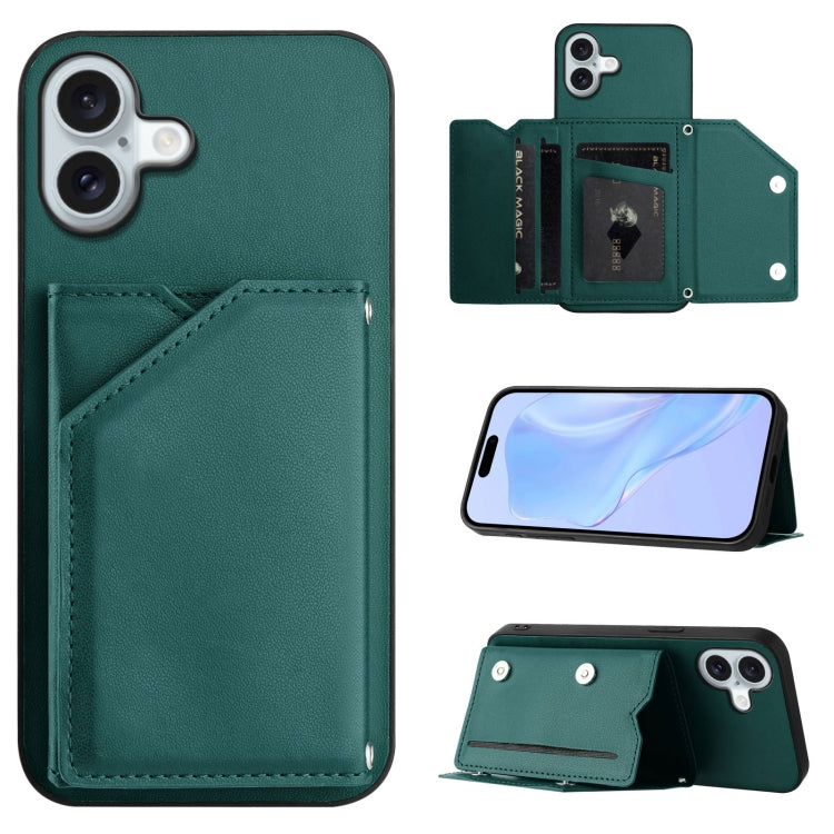 เคสโทรศัพท์สัมผัสผิวสกินพร้อมช่องใส่บัตรสี่ช่องและสายรัดข้อมือ สำหรับ iPhone 17 Pro Max, สำหรับ iPhone 17 Pro, สำหรับ iPhone 17, สำหรับ iPhone Air, สำหรับ iPhone 16 Pro Max, สำหรับ iPhone 16 Pro, สำหรับ iPhone 16 Plus, สำหรับ iPhone 16