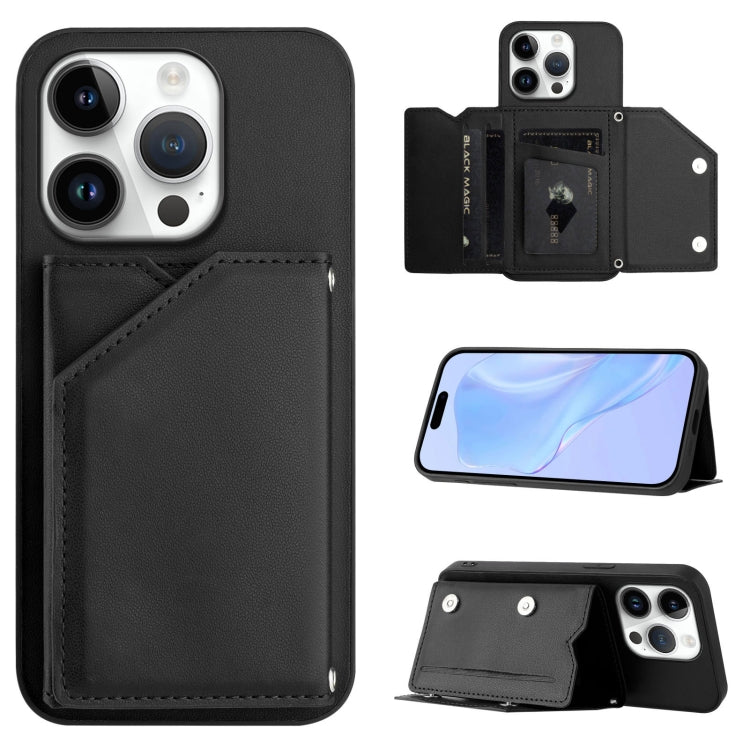 เคสโทรศัพท์สัมผัสผิวสกินพร้อมช่องใส่บัตรสี่ช่องและสายรัดข้อมือ สำหรับ iPhone 17 Pro Max, สำหรับ iPhone 17 Pro, สำหรับ iPhone 17, สำหรับ iPhone Air, สำหรับ iPhone 16 Pro Max, สำหรับ iPhone 16 Pro, สำหรับ iPhone 16 Plus, สำหรับ iPhone 16